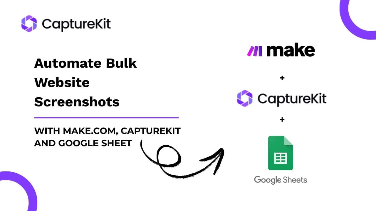 Automate Website Screenshots Using Make, Google Sheets & Screenshot API